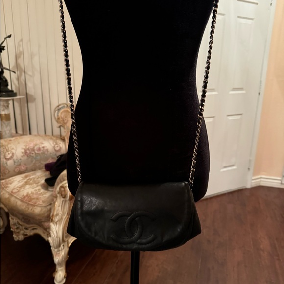 Authentic CHANEL CC Monogram Half Moon Lambskin WOC Flap Bag - Picture 9 of 13